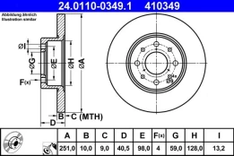 ATE 24.0110-0349.1 Brake Disc kaina