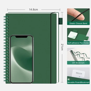 Rettacy A5 taškinis sąsiuvinis, 160 psl., 100 gsm, tamsiai žalias