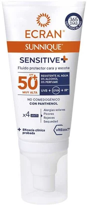 ECRAN SUNNIQUE SENSITIVE facial SPF50+ 50 ml