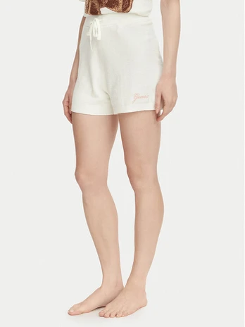 Guess Medžiaginiai šortai O6BD01 Z1148 Kreminė Regular Fit