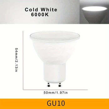10vnt LED prožektoriai GU10 MR16 E27 E14 12W, Šalta balta 6000K