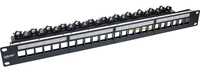 InLine® Patch panel 24-way, Keystone empty panel Patch panel, 19", 1U, juodas RAL9005