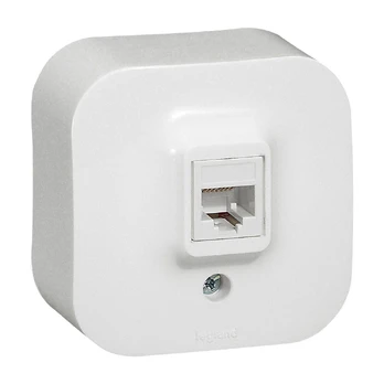 RJ 45 socket Forix - surface mounting - IP 2X - UTP cat. 5e - white