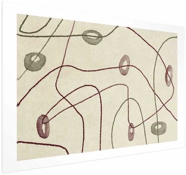 Artgeist Plakatas - Lines and Shapes - a bead labyrinth on a pale, worn background