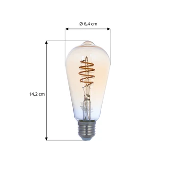 LUUMR Išmanioji LED lemputė E27 ST64 gintarinė 4,9 W Tuya WLAN