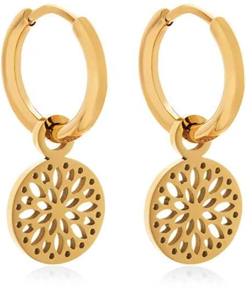 Troli Decent auksinis plated earrings circles 2in1 VABRAE019G