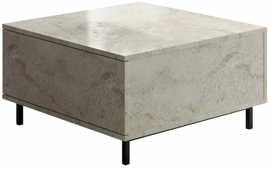 Kavos staliukas Kalune Design Paris, travertine sp., 75 cm x 75 cm x 40 cm