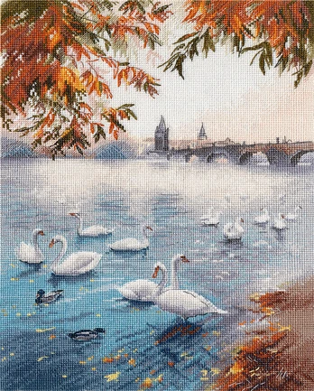Cross stitch kit "Autumn waterfront" S1647