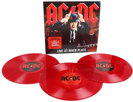 AC/DC - Live At River Plate, Raudona Transparent, 3LP, vinilo plokštės, 12" vinyl record