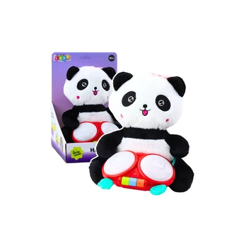 Plush Panda With Drums Mascot Cuddly Toy Lights Sounds