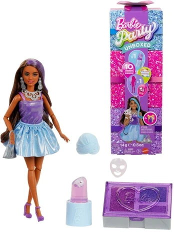 Barbie Glam Party Unboxed Violetinė Petite Doll