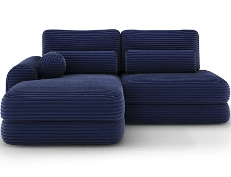 Ripeli Corner Sofa Bed with Storage, Dark Blue Velvet, Left-Hand Facing, Modern, Dark Blue