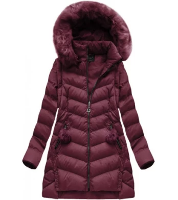WINTER JACKET WITH DETACHABLE SLEEVES BURGUNDY (W761) striukė