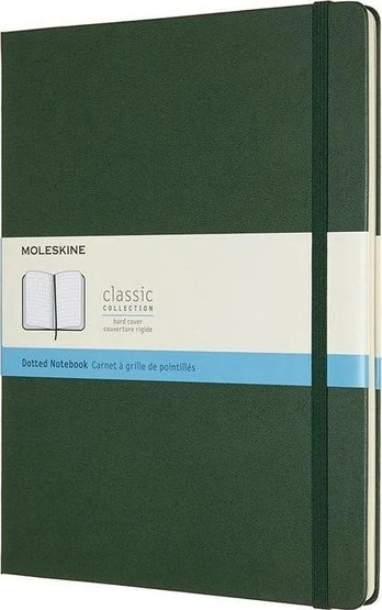 Moleskine Notes Classic XL 19x25 tw. kropki mirta žalias