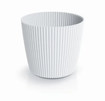 Plastikinis vazonas MILLY ROUND, baltos sp., 15 x 13 cm