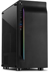 Chassis INTER-TECH A-3411 Creek Gaming Tower, ATX, 1xUSB3.0, 2xUSB2.0, PSU optional, Window side panel, LED light on the front, integrated RGB LED, Black | IT-A-3411_CREEK kaina
