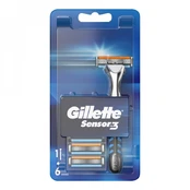 GILLETTE SENSOR3 skustuvas + skustuvo galvutės (5 vnt.) kaina