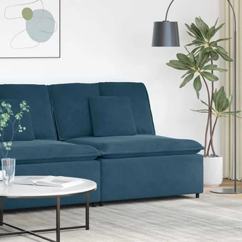Modulinė sofa su pagalvėlėmis, mėlyna, 100 cm