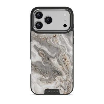 Snowstorm - Grey Marble iPhone 17 Pro Max Case, Elite Dark (MagSafe) / Gunmetal