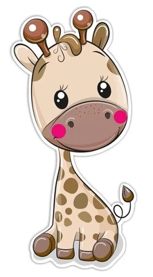 Dekoratyvinis lipdukas Giraffe, 16.5 cm x 23 cm