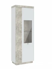 Vitrina Intermeble Siena 1D, balta/pilka
