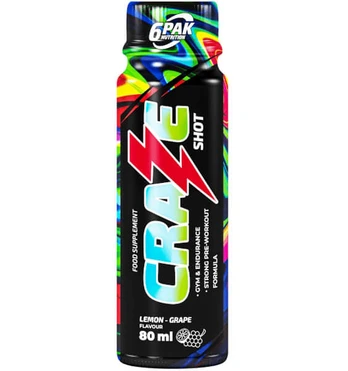 6PAK Nutrition Craze Shot, Lemon Grape, 80 ml