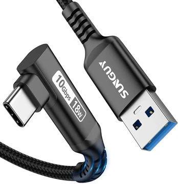 Usb C Kampinis Kabelis 1.5m, 10 Gbps, Usb 3.1 Gen 2