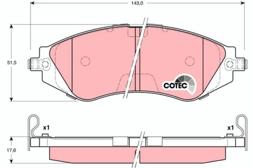 TRW GDB3171 Brake pad set