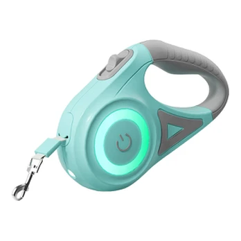 Rojeco Dog Automatic Leash LED 5 m (žalias)