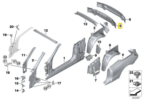 Originalus BMW galinis kėbulo sustiprinimas 41007494451