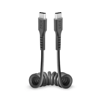 SBS USB-C - USB-C coiled cable, 50 centimeters