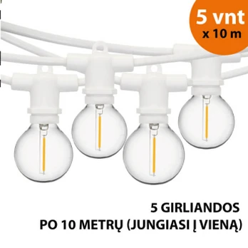 Lauko Led girlianda 50 m Perl balta