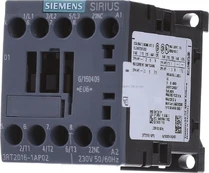 Siemens maitinimo kontaktorius 9A 3P 230V AC 0N 1R S00 (3RT2016-1AP02) kaina