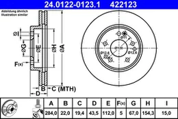 ATE 24.0122-0123.1 Brake Disc kaina