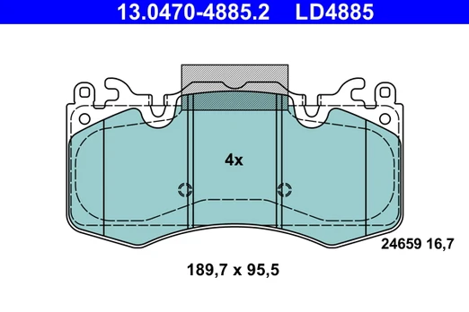 ATE 13.0470-4885.2 Brake pad set