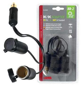 Adapteris Din su 2 Euro lizdais 12-24v