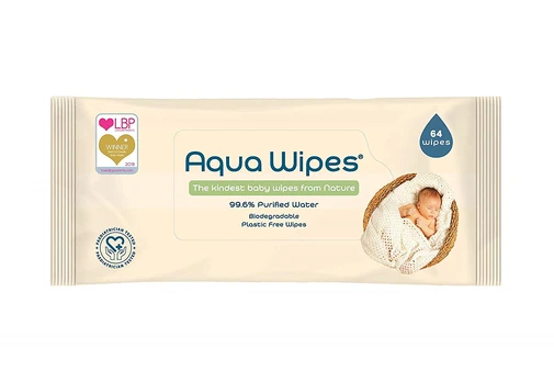 Drėgnos servetėlės Aqua Wipes, 64 vnt.