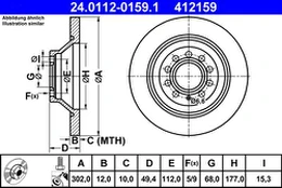 ATE 24.0112-0159.1 Brake Disc kaina