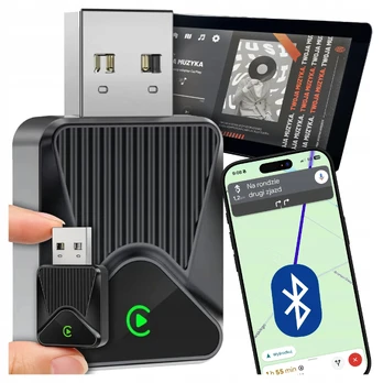 Belaidis CarPlay adapteris 5.8GHz Plug&Play iOS/Android Auto USB USB-C