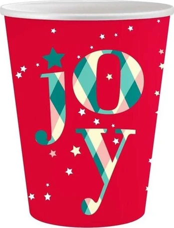 GoDan Joy popieriniai puodeliai raudoni 250ml 6vnt