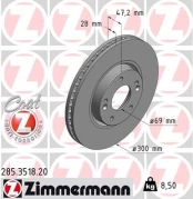 Stabdžių diskas ZIMMERMANN 285.3518.20 kaina