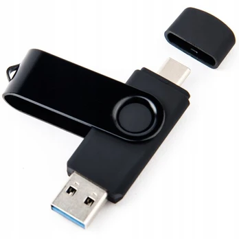 USB laikmena Pendrive 32 Gb Usb 3.0 / Usb-c, metalinis, juodas