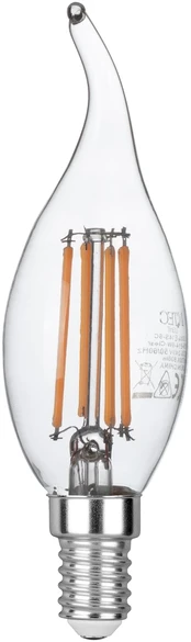 6W LED lemputė, skaidri, E14, 4000K