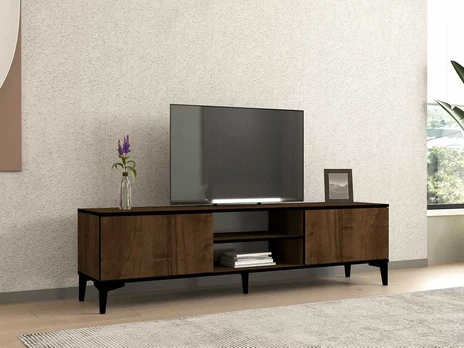 TV stalas Erem - Walnut, Juodas