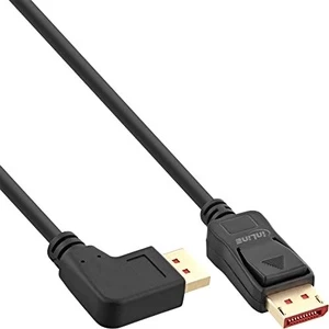 Kabelis InLine DisplayPort - DisplayPort 8K Left Angled Displayport, Displayport, 5 m, juoda