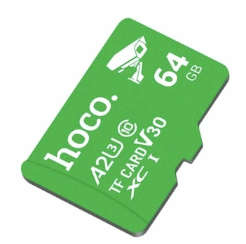 Atminties kortelė Micro SD 64GB class 10 UH-1 U3 V30 A2 Hoco žalias