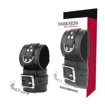 Darkness Bondage DARKNESS - Juodas LEATHER HANDCUFFS