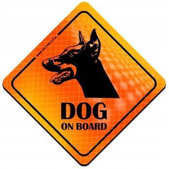 Atšvaitinis magnetas Dog on Board, šuo automobilyje