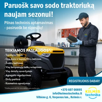 Techninis aptarnavimas (2 cilindrų traktoriukams)