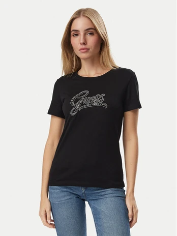 Guess Marškinėliai W6BI21 K6040 Juoda Regular Fit